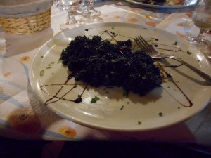Risotto in squid ink